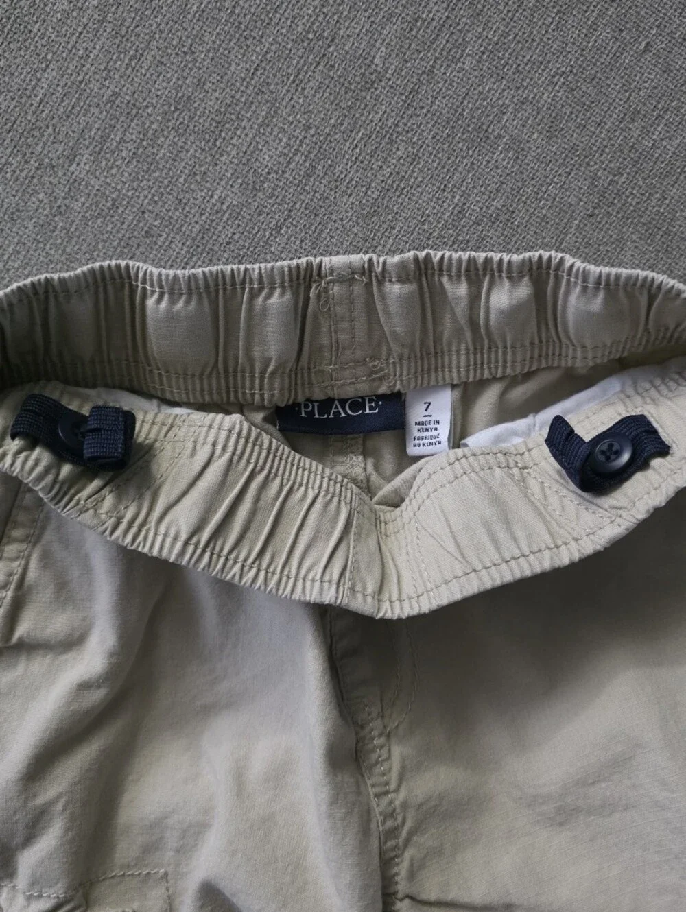 The Children's Place Boys Outfit 7/8 White Button Down Shirt & Khaki Cargo Short